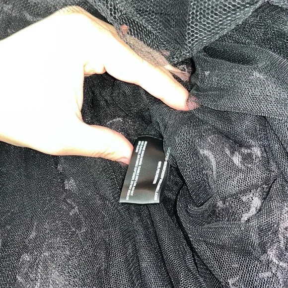 NWT Trickz n Treatz Plus Size 3x Black and White Sheer Maxi Dress With Skeletons - Picture 9 of 9